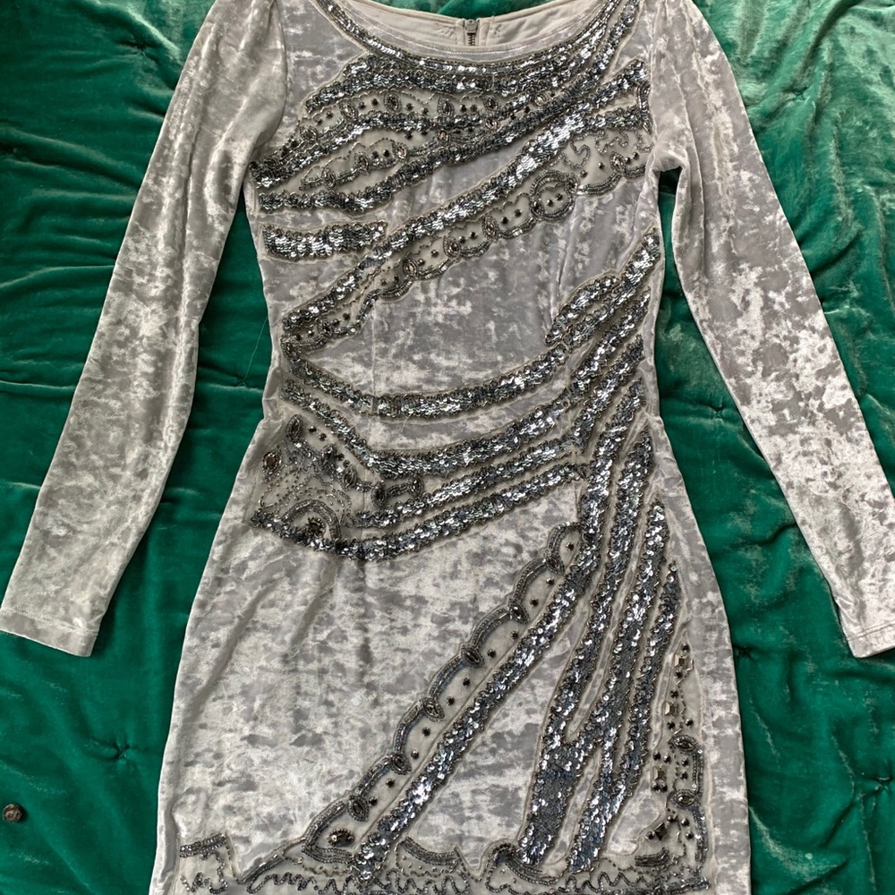 Kimichi blue chandelier cut out velvet dress